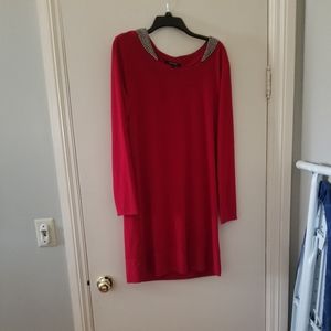 Daisy Fuentes Red Beaded Dress